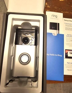 Ring Video Door Bell - 720p HD Wi-Fi - Satin Nickel - Picture 1 of 8