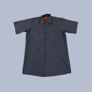 Red Kap Style SP24 Men's Short Sleeve Industrial Work Shirt Charcoal Grey - Picture 1 of 6