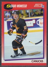 1991-92 Score Canadian Bilingual Sergio Momesso Hockey Card #121
