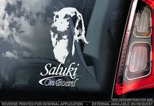 Saluki - Car Window Sticker - Dog Sign Print - Gazelle Hound Persian Greyhound - Picture 1 of 1