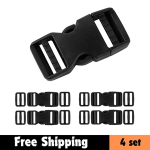 Buckles for Straps 1 Inch:Side Release Buckle Plastic Clip 4 Set + Tri-Glide Sli - Picture 1 of 9