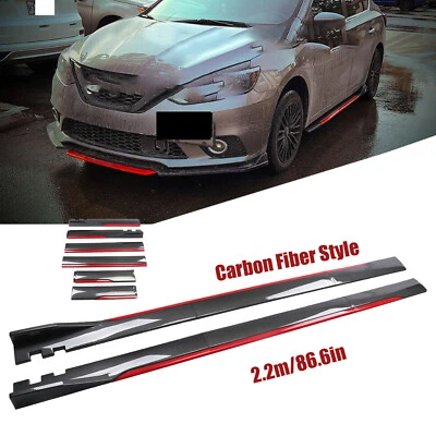 Carbon Fiber Red Side Skirt Extension Spoiler Splitter For Infiniti M35 M37 M45 Foto 1 de 4