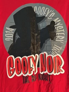 Disney Goofy Noir The Big Night Black Red Mens 3XL T Shirt Detective Mystery EUC - Picture 1 of 4