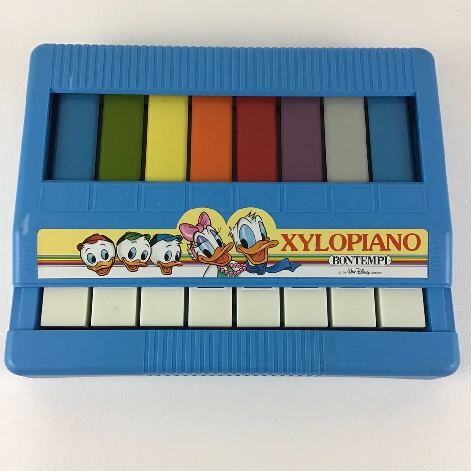 Disney Pato Donald Bontempi Xilopiano Xilófono Piano Instrumento de Música De Colección Foto 1 de 4