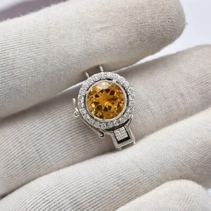 Cierre de CITRINO/MOISSANITA/W17MM/L25MM/H11MM/2Sts/6,05 gramos/$160,00 - Imagen 1 de 7