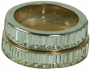 JOSEPH ESPOSITO, VINTAGE STACKABLE BAGET CRYSTAL ALL AROUND RING - Picture 1 of 9