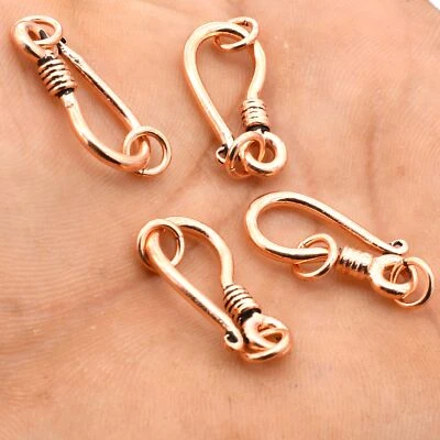 8 Pcs 25X12mm Bali S Hook Clasp Eye Clasp Oxidized Copper Fish Hook - Image 1 of 4