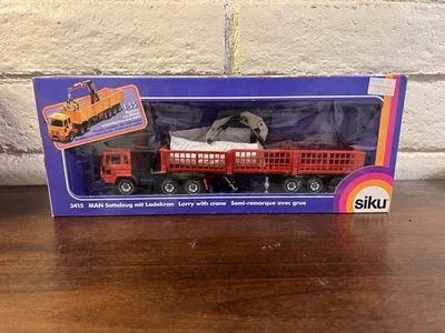 SIKU 3415 MAN Lorry with Crane – 1:55 Scale – Vintage Diecast Truck w/ Box - Image 1 of 3