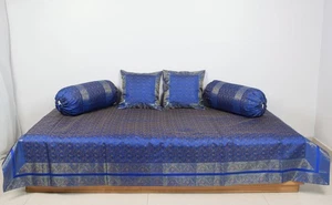 Ethnic Blue Banarasi Diwan Set – Featuring Silk Fabric & Intricate Zari Brocade - Picture 1 of 13