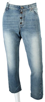 BRUNELLO CUCINELLI Medium Wash Denim BOYISH FIT LOW SLUNG Cropped Jeans 46 - Image 1 of 4