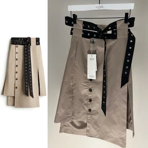 *CHEAP RRP £90*New H&M Designer Rokh Belted Twill Skirt Beige Outfit Set Size XS - Picture 1 of 12