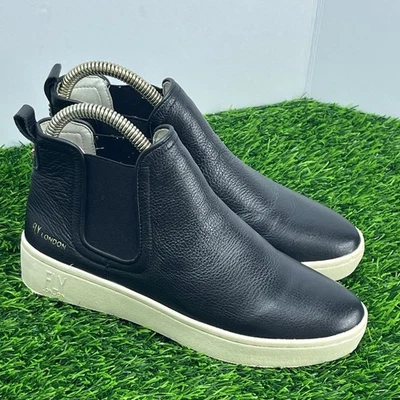 Fly London Mabs 女式黑色皮革一脚蹬踝靴 36 码 EU 5.5-6 美国 — 第 1/4 张图片