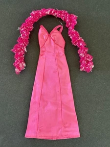 Traje de Barbie Superestrella Original Rosa Vestido Boa Vintage 1977 - Imagen 1 de 9