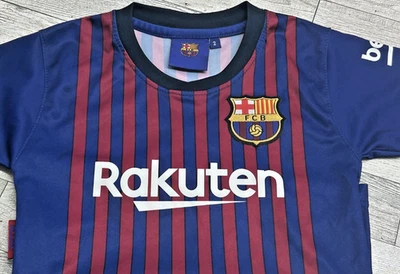 Camiseta de fútbol original FCB FC Barcelona Messi 10 niños pequeños FCB Rakuten talla 2 Foto 1 de 4