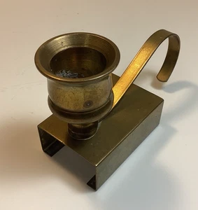 Vintage Messing Streichholzschachtel & Kerzenhalter - Schlitzdesign für Streichholzschlag - Bild 1 von 11