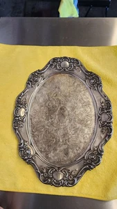 Large Vintage MCM TOWLE EP Silver Oval Platter 12”x 9” #2828 Gorgeous Patina - Picture 1 of 2