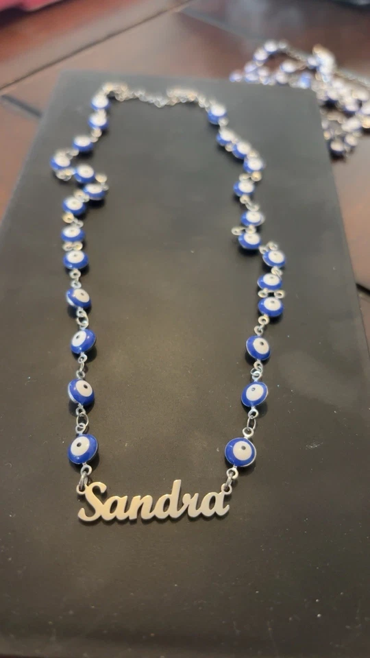 Colar Evil Eye nome personalizado “ Sandra” - Imagem 1 de 1