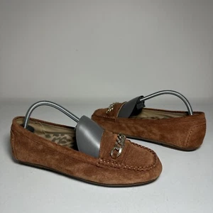 Mocasín Vionic Mesa para mujer marrón gamuza cuero con cadena dorada talla 7 - Imagen 1 de 14