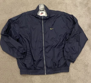 Vintage Mens The Athletic Dept Nike Navy Blue Zip Up Windbreaker Size XL - Picture 1 of 4