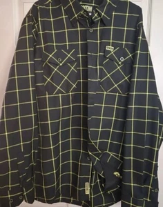 Camisa DIXXON Adulto PEQUEÑA Negra A Cuadros JEDREZBOXIN Botón Manga Larga Exterior Hombres - Imagen 1 de 3