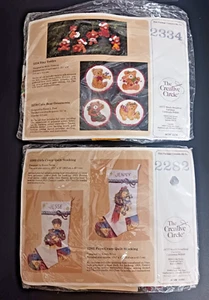 Creative Circle Kits No.2282 Girls Crazy Quilt Stocking No. 2334 Tiny Teddys - Picture 1 of 6