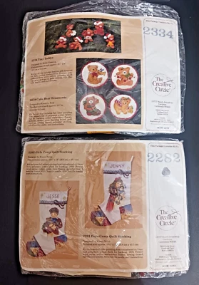 Creative Circle Kits No.2282 Girls Crazy Quilt Stocking No. 2334 Tiny Teddys - Image 1 of 4
