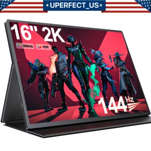 UPERFECT 2K 144Hz Portable Gaming Monitor 16.0" 2560*1600 Portable Monitor Used - Picture 1 of 22