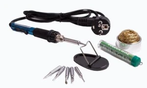 Lötkolben-Set Lötset mit Halterung Metallschwamm Lötzinn 5 Lötspitzen - Bild 1 von 5