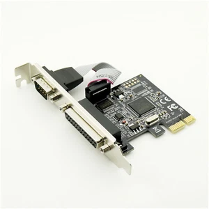 PCI-E Express to RS232 Serial Port COM & DB25 Printer Parallel Port LPT Card - Picture 1 of 6