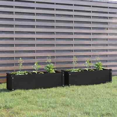 Garden Planters 2 pcs Black 100x31x31 cm Solid Pinewood>