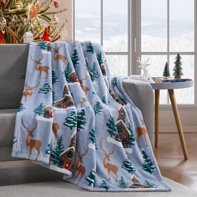 Kate Aurora Ultra Soft & Plush "Prancer" Christmas Reindeer Accent Throw Blanket - Image 1 of 3