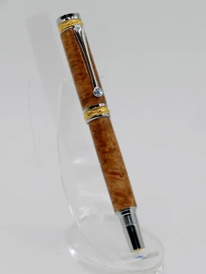 ROLLERBALL PEN Handmade with Stabilized Cherry Burl. Makes a great gift! #115 - Image 1 of 4