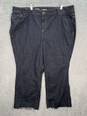 Lane Bryant Jeans Womens 28 Average Blue Distinctly Boot Raw Hem Stretch Preppy - Image 1 of 4