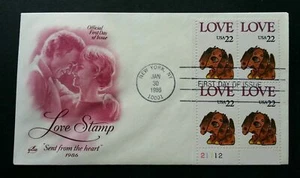 [SJ] USA Love Stamp 1986 Puppy Dog Pet Animal Valentin Couple (stamp FDC) - Picture 1 of 5