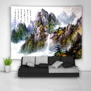 Póster de tapiz de montaña chino arte colgante de pared sofá mesa cubierta cama - Imagen 1 de 11