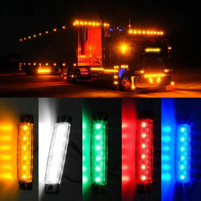 12V 6LED Side Marker Clearance Light Lamp Indicator For Truck Trailer Van Boat - Image 1 of 4