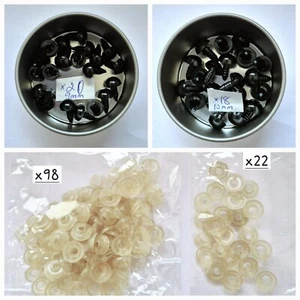38 black glossy safety eyes 9mm 10mm diy craft knit crochet Mix Washers - Picture 1 of 4