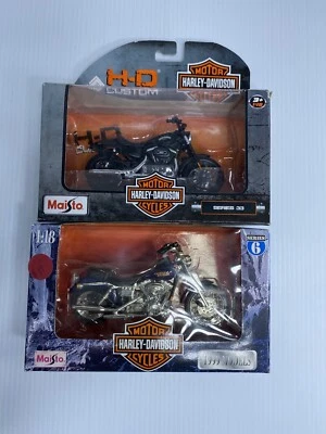 2 Lot Harley Davidson HD Motorcycle Toy Custom 1:18 Maisto Series 33- 1999 &2015 - Image 1 of 4