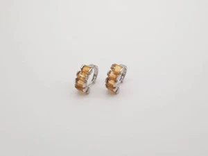 5.40 Ct Natural Citrine Anniversary Bezel Earrings 925 Solid Sterling Silver - Picture 1 of 5
