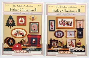 Folleto Antiguo Papá Noel Punto de Cruz Schiffer Colección Papá Noel I y II - Imagen 1 de 7