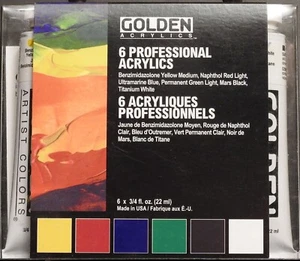 Golden Heavy Body Professional Acrylic Paint Set - 6x3/4 fl oz (22 ml) - Picture 1 of 1