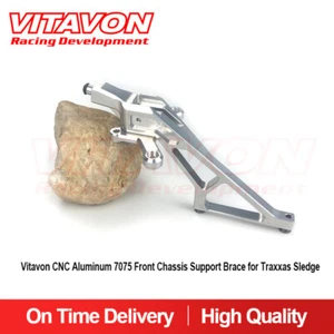 Soporte de chasis delantero Vitavon CNC aluminio 7075 para trineo Traxxas plata - Imagen 1 de 5