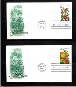 US SC # 2829-2833 Summer Garden Flowers . Artcraft Cachet - Picture 1 of 3