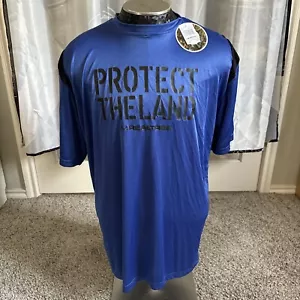 Realtree Performance Protect The Land Short Sleeve Shirt Blue Size 2XL NWT - Picture 1 of 6