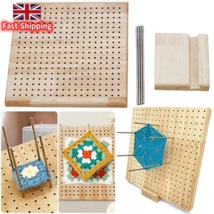 Crochet Blocking Board with 4 Pins Reusable Wooden Knitting Base Knitting Board - Picture 1 of 9