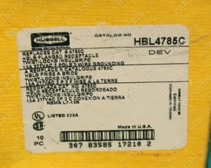 Hubbell, HBL4785C, Flanged Receptacle Twist-Lock 15A 277vac Female Recessed Moun - Picture 1 of 6