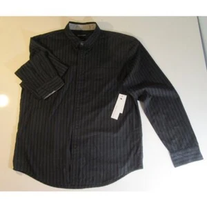 Calvin Klein Jeans Long Sleeve Button Up Men's XL Black Pin Stripe Shirt - Picture 1 of 8