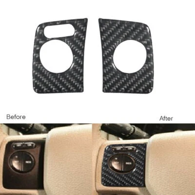 Cubierta de embellecedor del panel del volante del coche de fibra de carbono 2 piezas para Ford Explorer 2008-10  Foto 1 de 4