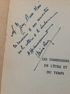 CHAIX-RUY (Jules) -Les dimensions de l'etre et du temps /VITTE circa/DEDICACE - Imagen 1 de 3