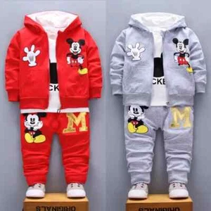 3pc Kid Baby Boy Girl Mickey Hoodie Coat+T shirt+Pants Outfit Casual Clothes Set - Picture 1 of 26